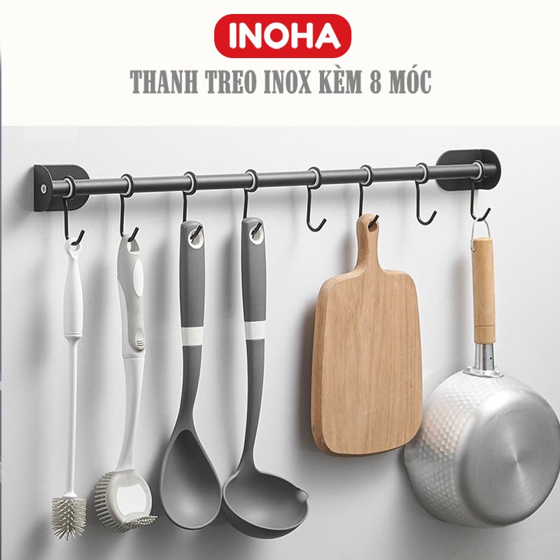 Thanh treo- móc treo nhà bếp đa năng chất liệu sơn tĩnh điện chống han gỉ INOHA M08