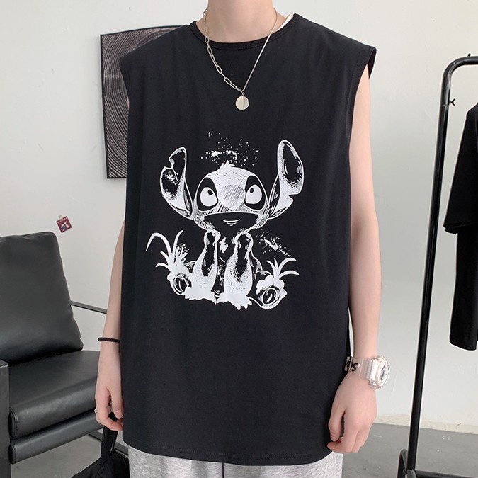 Áo thun sát nách in hình thời trang cho nam