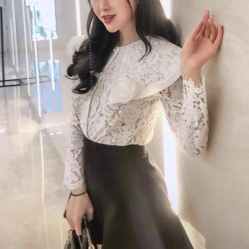Áo sơ mi ren cao cấp G434 có BIGSIZE phong cách thời trang công sở đi làm đi chơi - GEM Fashion