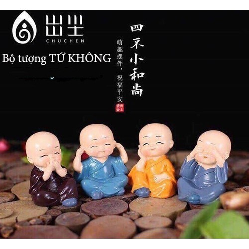 Bộ tượng tứ không với nhiều màu sắc ngộ nghĩnh (gồm 4 chú tiểu)