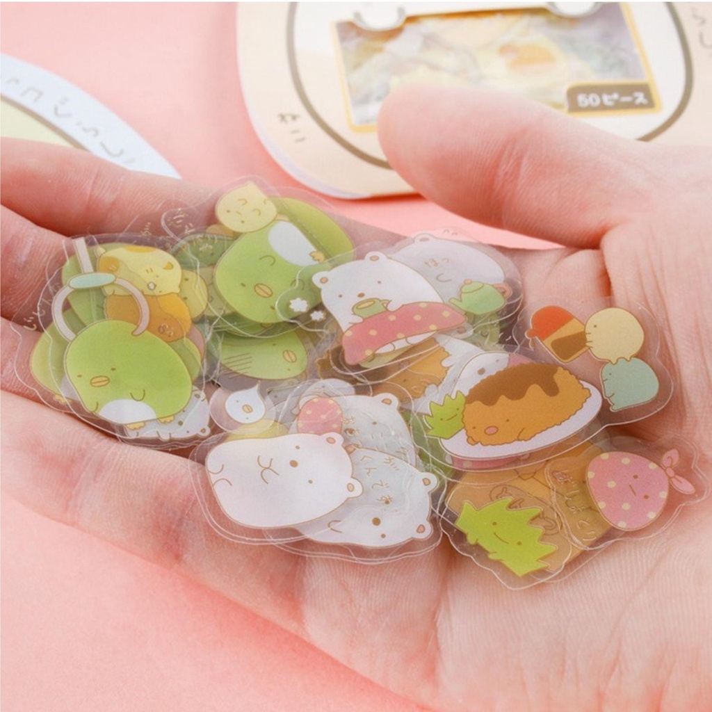 Hình dán sticker cute mini, nhãn dán con vật chống nước