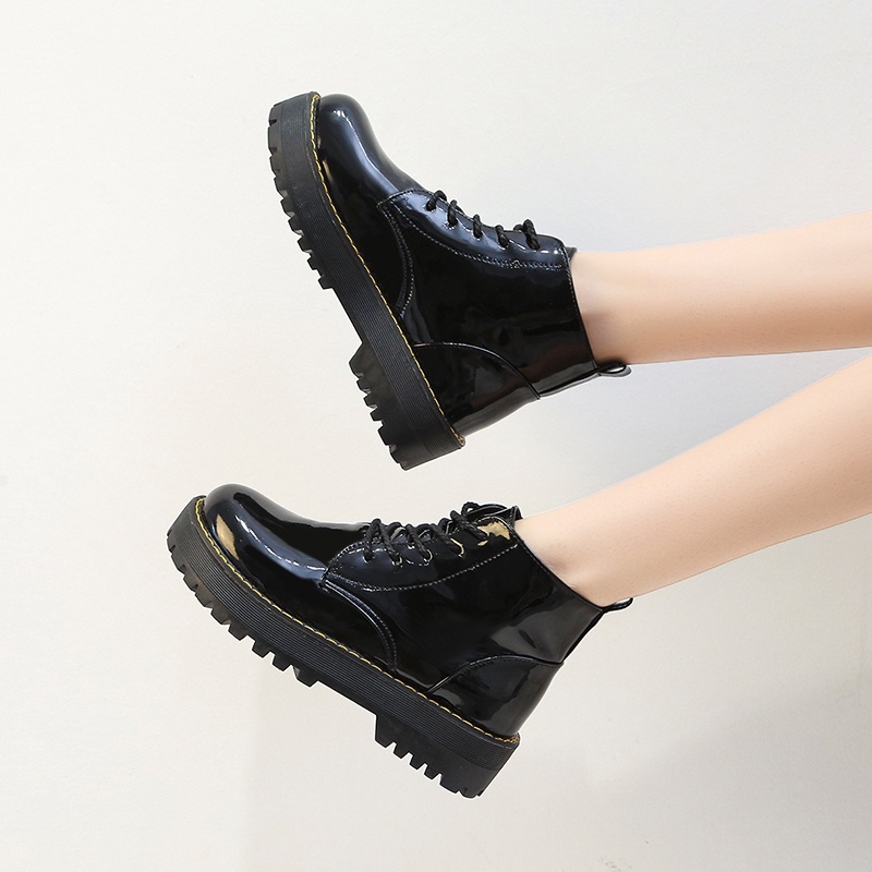 Giày boot Martin IELGY màu đen đế dày thời trang cho nữ