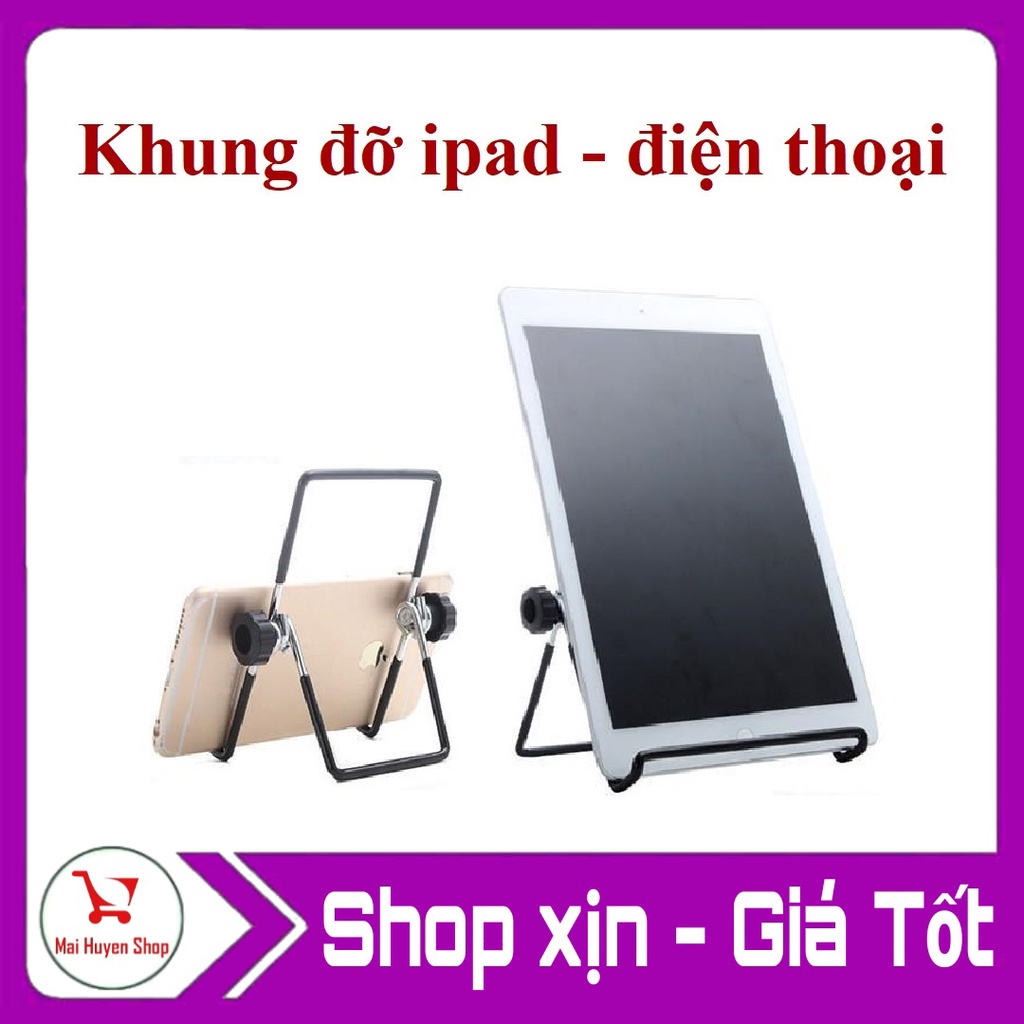 [V] Giá đỡ Ipad khung Inox 360 độ LOẠI LỚN cao cấp