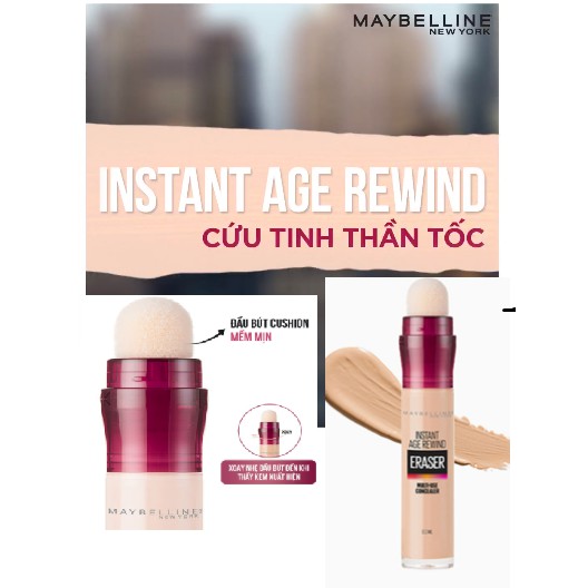 Bút cushion che khuyết điểm giảm quầng thâm Maybelline Instant Age Rewind 6ml