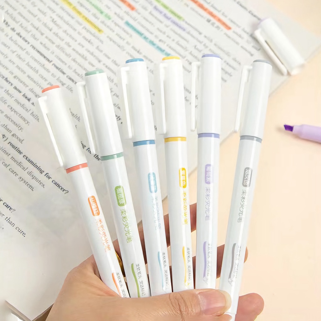 Bộ 6 Bút Dạ Quang 6 Màu Sắc Tùy Chọn