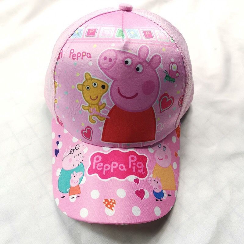 MŨ NÓN LƯỠI TRAI BÉ GÁI CAYABE HEO PEPPA HỒNG