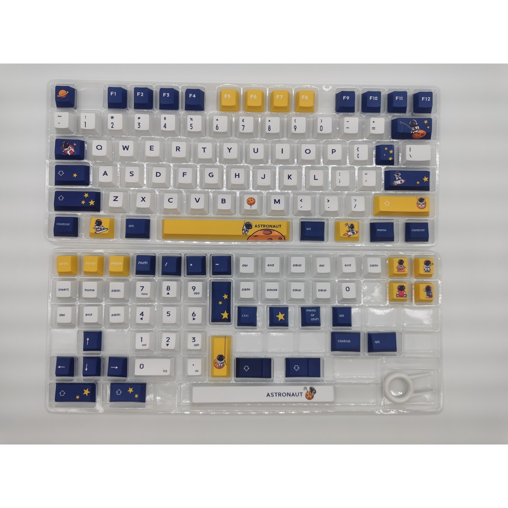 Nút bàn phím cơ 130 cái in hình phi hành gia vũ trụ cao cấp