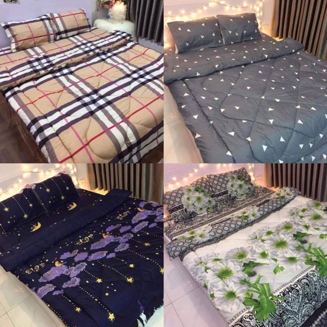 Sale Trọn Bộ Chăn Phao Ga Gối Cottong Poly 5 món y hình được chọn mẫu đẹp mê ly | BigBuy360 - bigbuy360.vn