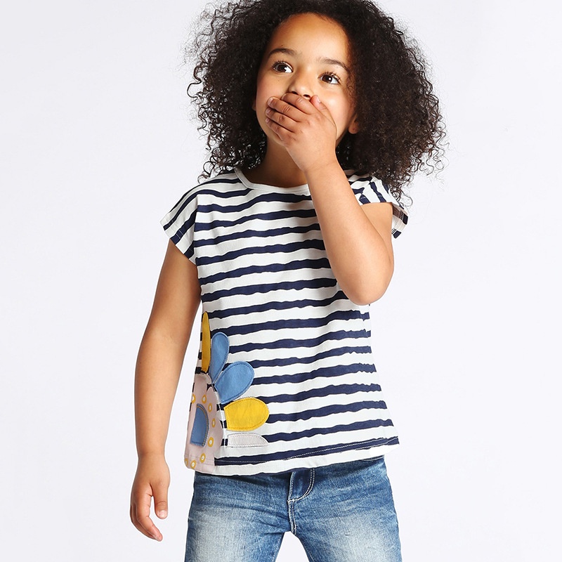 Áo thun BEAR LEADER in họa tiết hoạt hình đáng yêu phong cách Âu Mỹ 2022 thời trang mùa hè dành cho bé gái