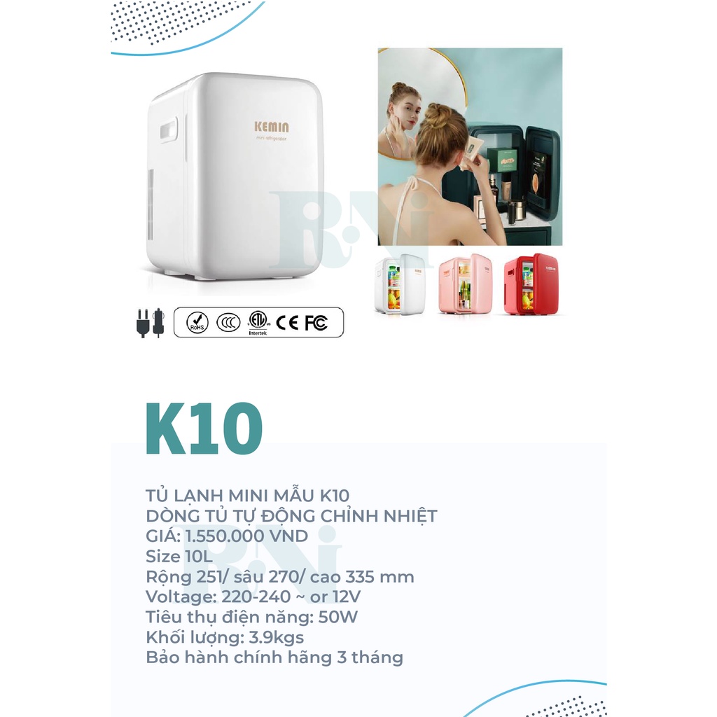 Tủ lạnh mini KEMIN 10L chính hãng