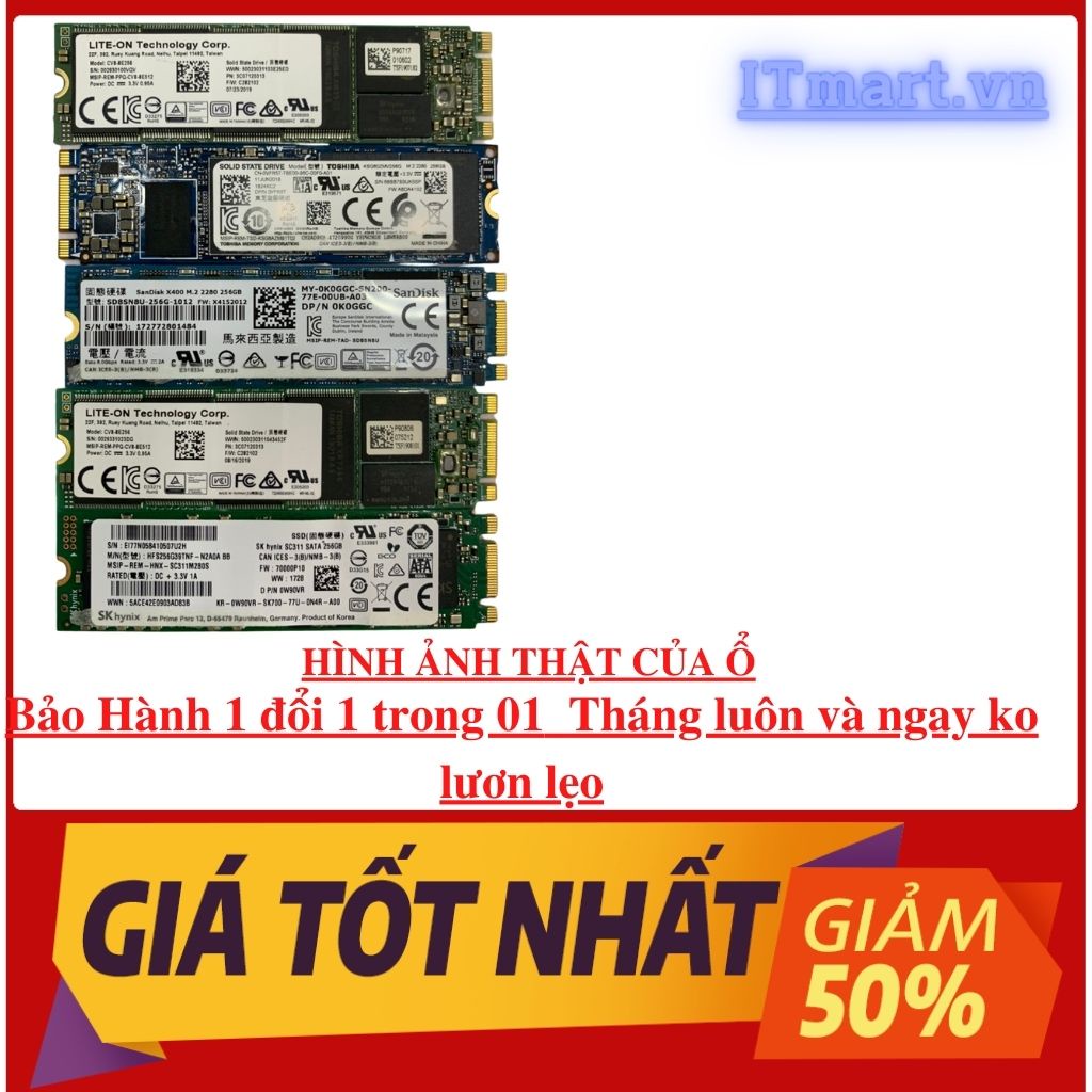 Ổ ssd M2SATA -2280 256Gb và 128Gb hàng tháo máy Dell HP IBM nhiều hãng giao NGẪU NHIÊN