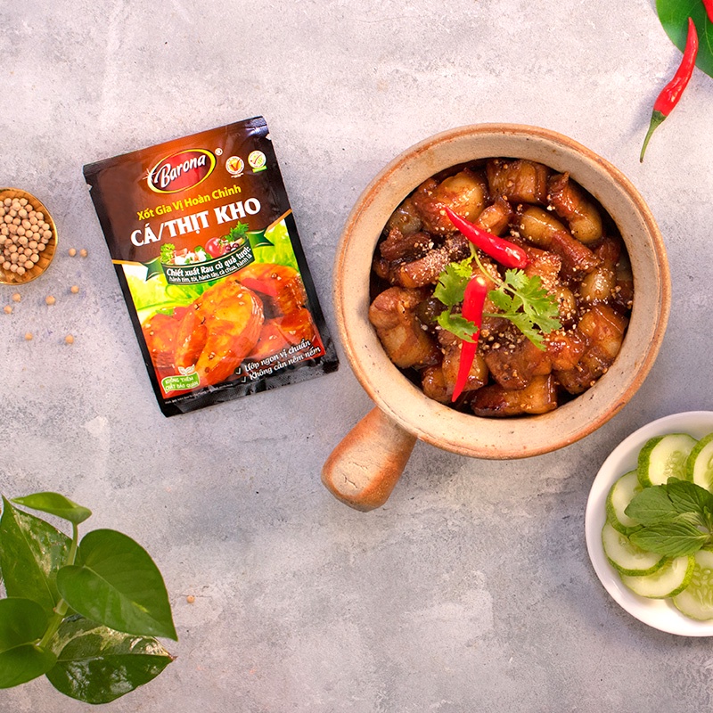 Xốt Gia Vị Hoàn Chỉnh Barona Cá Thịt Kho Gói 80g