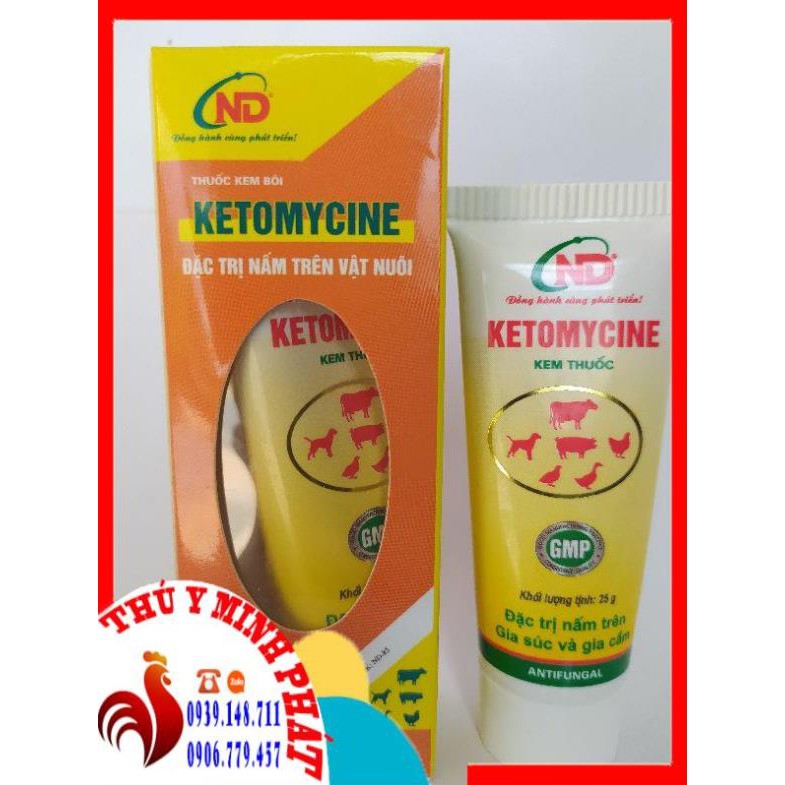 KETOMYCINE CHAI 25GAM KEM BÔI NẤM TRÊN GIA SÚC GIA CẦM