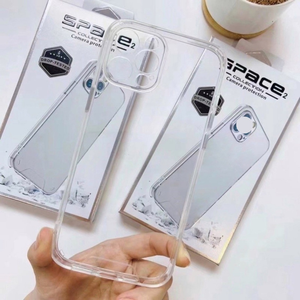 Ốp Lưng iPhone Space Trong Cạnh Vuông Không Ố Màu 6/6plus/6s/6splus/7/7plus/8/8plus/x/xr/xs/11/12/13/pro/max/plus/promax