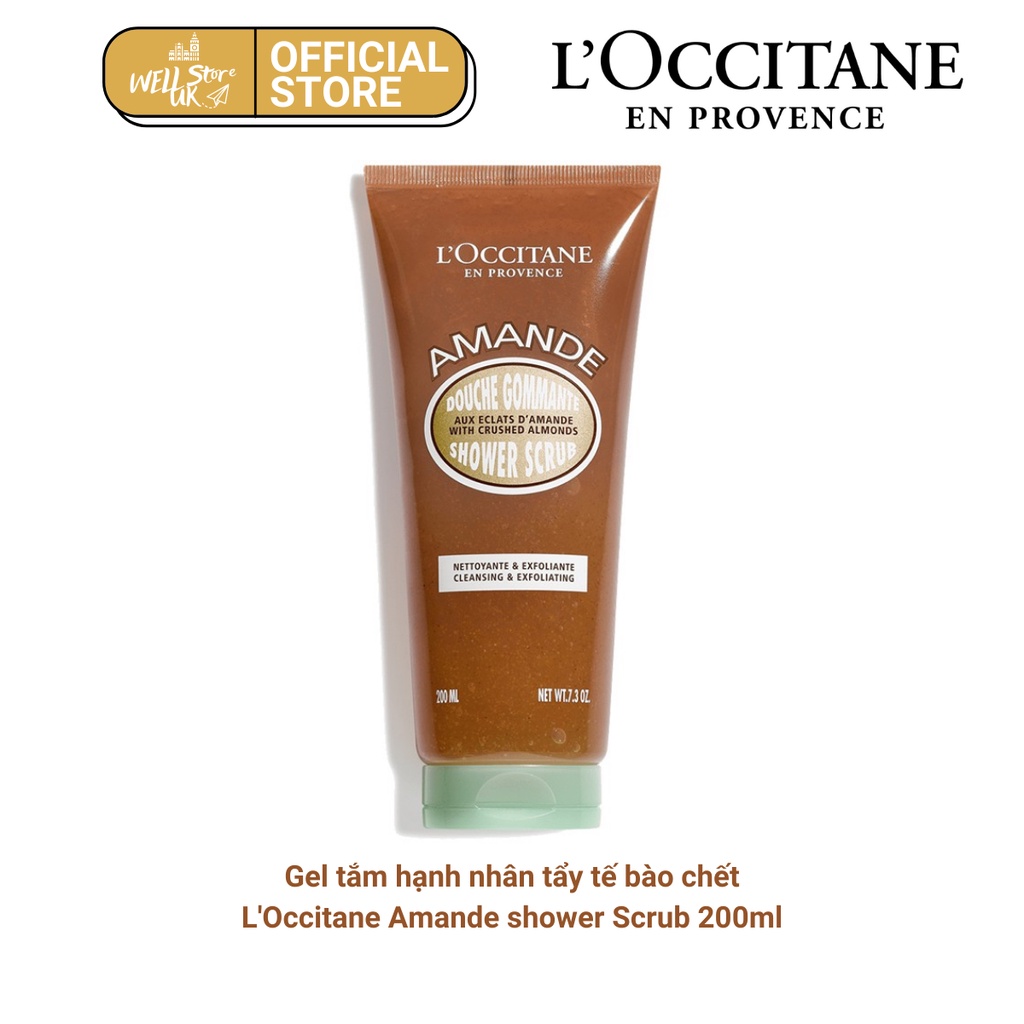 Pháp-Gel Tắm Tẩy Tế Bào Chết Organic cho Body L’ Occi.tane Amande shower Scrub 200 ml siêu thơm