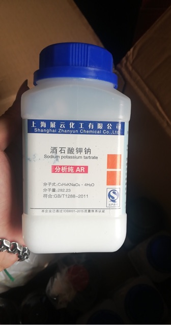 Hoá chất Potassium sodium tartrate CAS 6381-59-5 C4H4O6KNa·4H2O lọ 500g kali natri tartrat