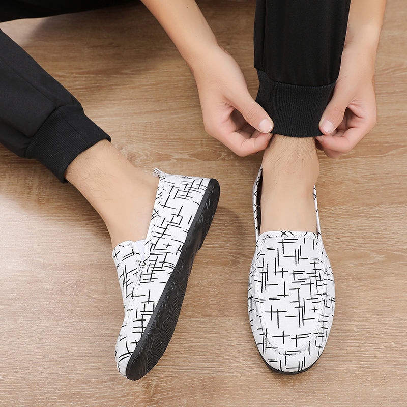 Giày Lười Vải Canvas Thoáng Khí Phong Cách Hàn Quốc Thời Trang Mùa Hè Cho Nam