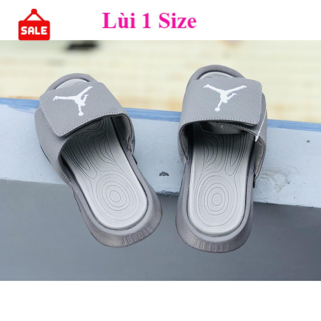 Dép jordan hydro 6 JD bóng rổ quai ngang nam nữ màu full xám