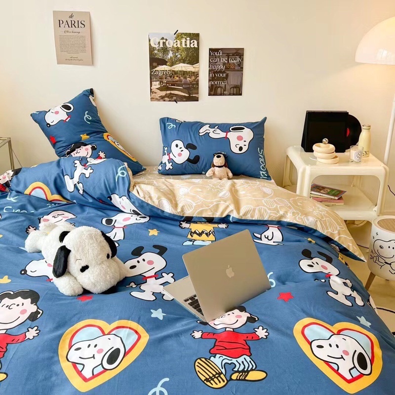 Set Chăn Ga Cotton Living Hoạt Hình Ngộ Nghĩnh (Shinbedding)