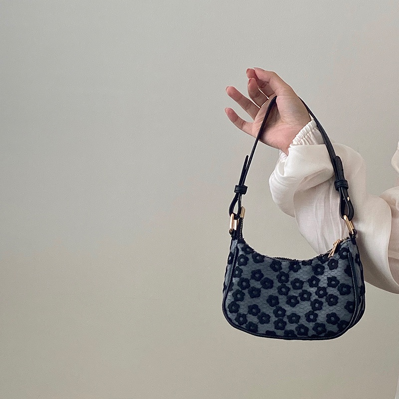 Túi xách cầm tay họa tiết hoa phong cách retro đường phố cho nữ IELGY