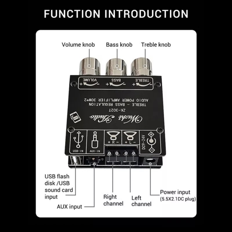 WUZHI ZK302 / ZK302T, dòng mới có APP, Bluetooth 5.1, chỉnh EQ, Đổi tên buetooth