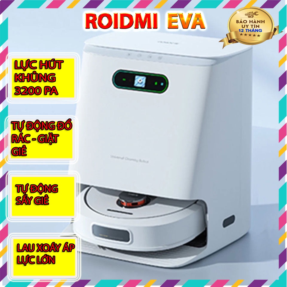 Xiaomi Roidmi Eva giặt giẻ và hút rác tự động thông minh