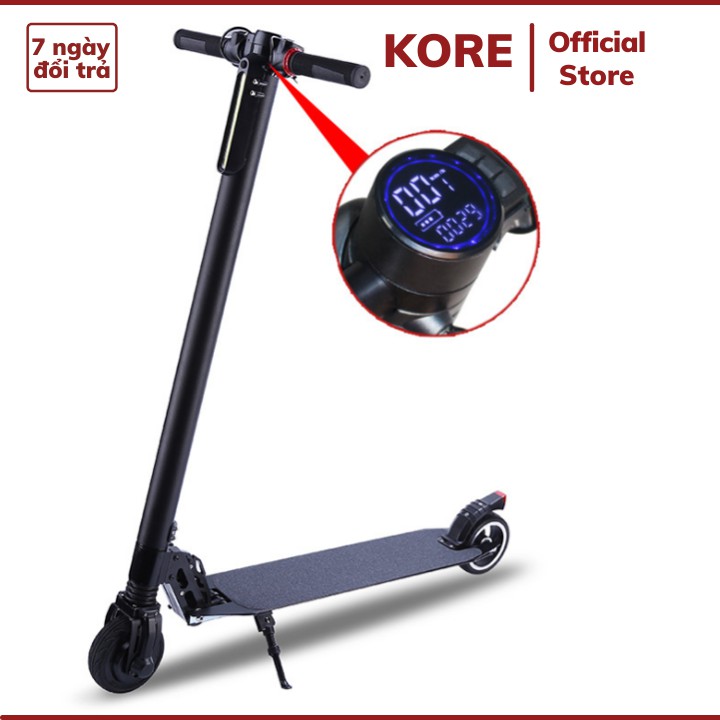 Xe scooter điện gấp gọn bánh 5,5 inch đồng hồ led 1 lần sạc đi 10km hai bánh nhỏ di chuyển tiện lợi không yên xe ngồi