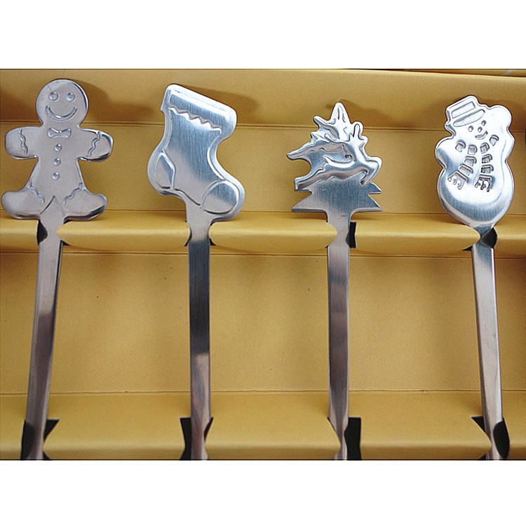 Set 4 muỗng cà phê bằng hợp kim họa tiết giáng sinh