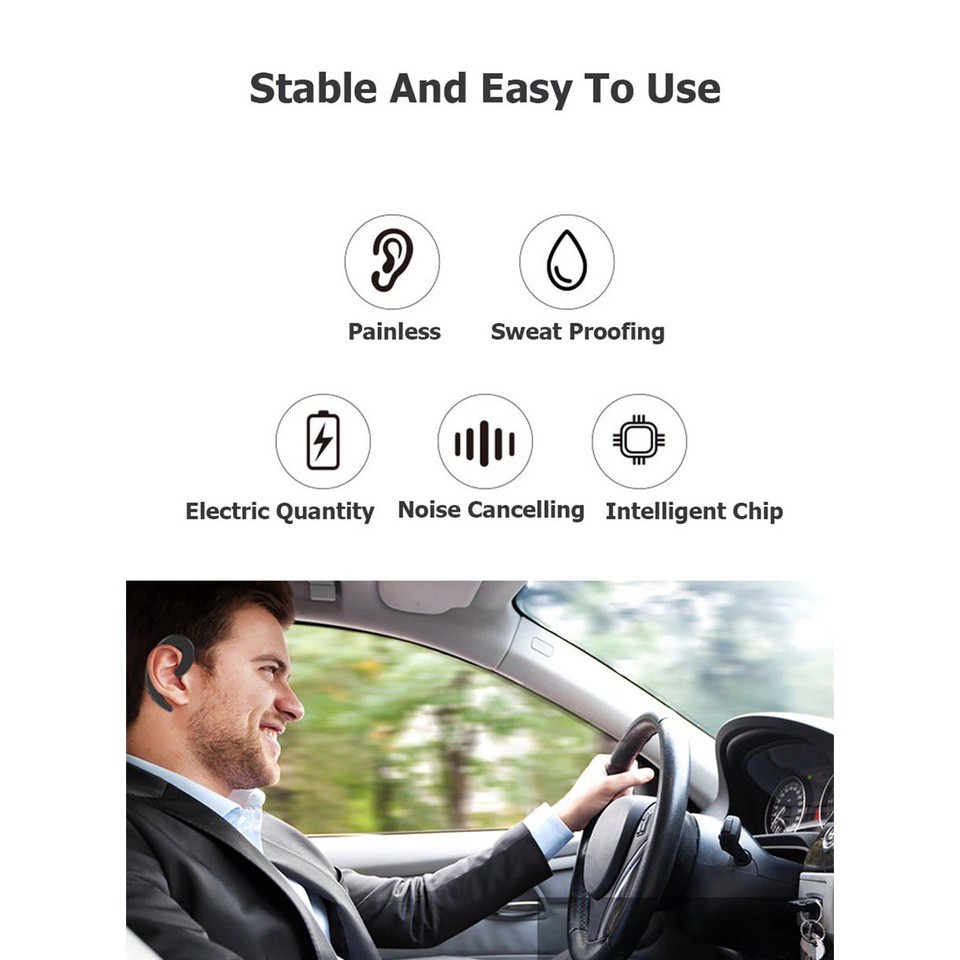 Tai Nghe Bluetooth Móc Vành Tai Có Mic