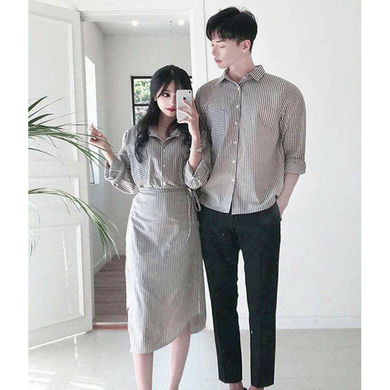 Áo đôi đẹp, áo váy đôi sơ mi hàn quốc, chụp ảnh cưới