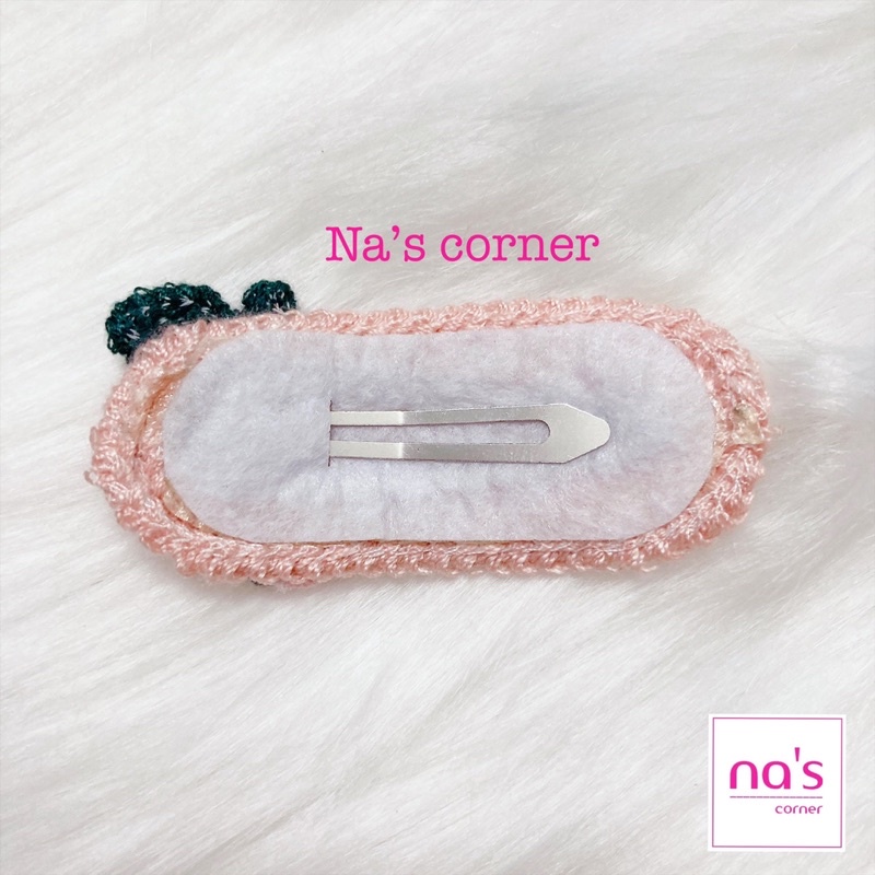 Kẹp tóc mái len đan thêu handmade hoa trái cây dễ thương dạng kẹp bật hairclip (2)