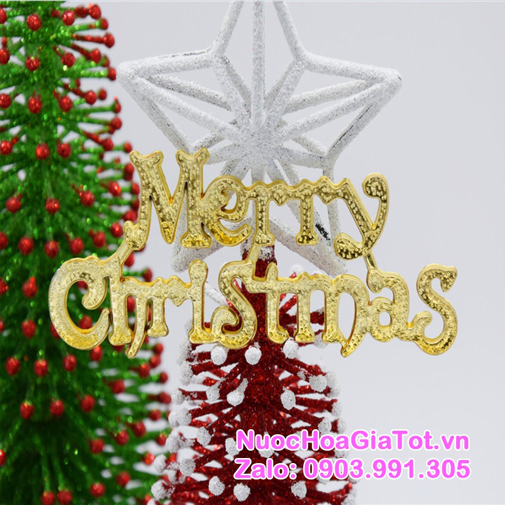 Chữ Merry Christmas nhựa treo cây thông trang trí giáng sinh noel noen quà tặng