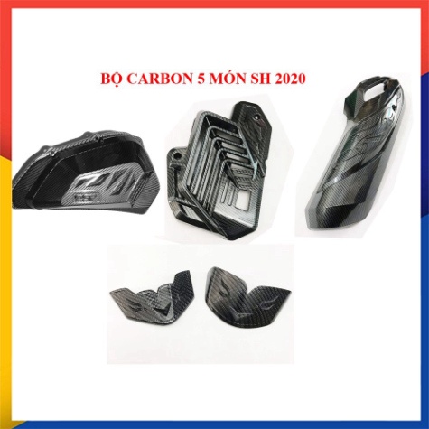 BỘ CARBON 5 MÓN TRANG TRÍ CHO XE SH 2020  ( chi tiết liệt kê bên dưới)