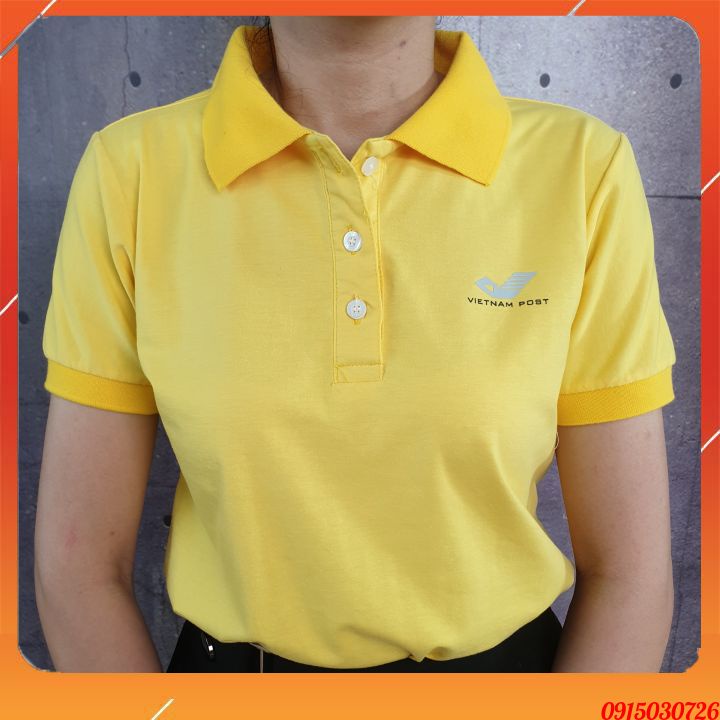 Áo Thun Cotton Mỏng Vàng Thương Hiệu Bưu Điện Việt Nam Có Cổ Chính Hãng VNPost
