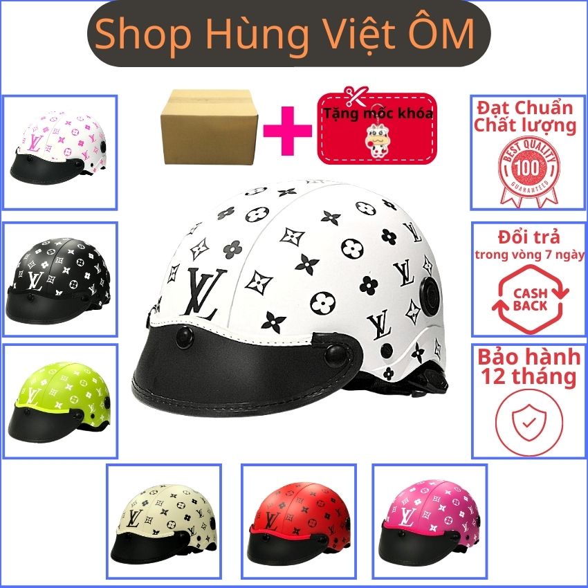 Mũ bảo hiểm TN-4M Tem LV cho nam nữ cao cấp nhiều màu chính hãng. Nón bảo hiểm 4V tem LV kiểu dáng thời trang gọn nhẹ.