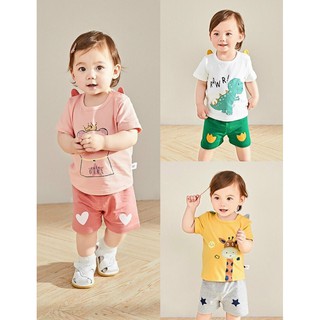 Bộ thun lạnh cộc tay dễ thương cho bé trai bé gái