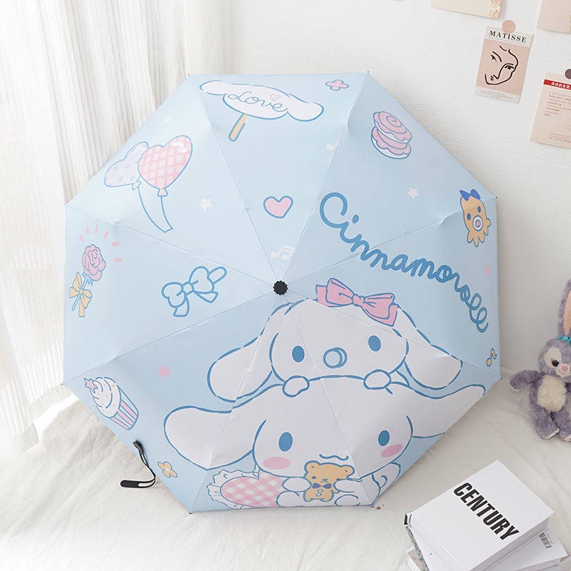 Dù Xếp Tự Động Chống Tia Uv Nắng Mưa Họa Tiết Dễ Thương