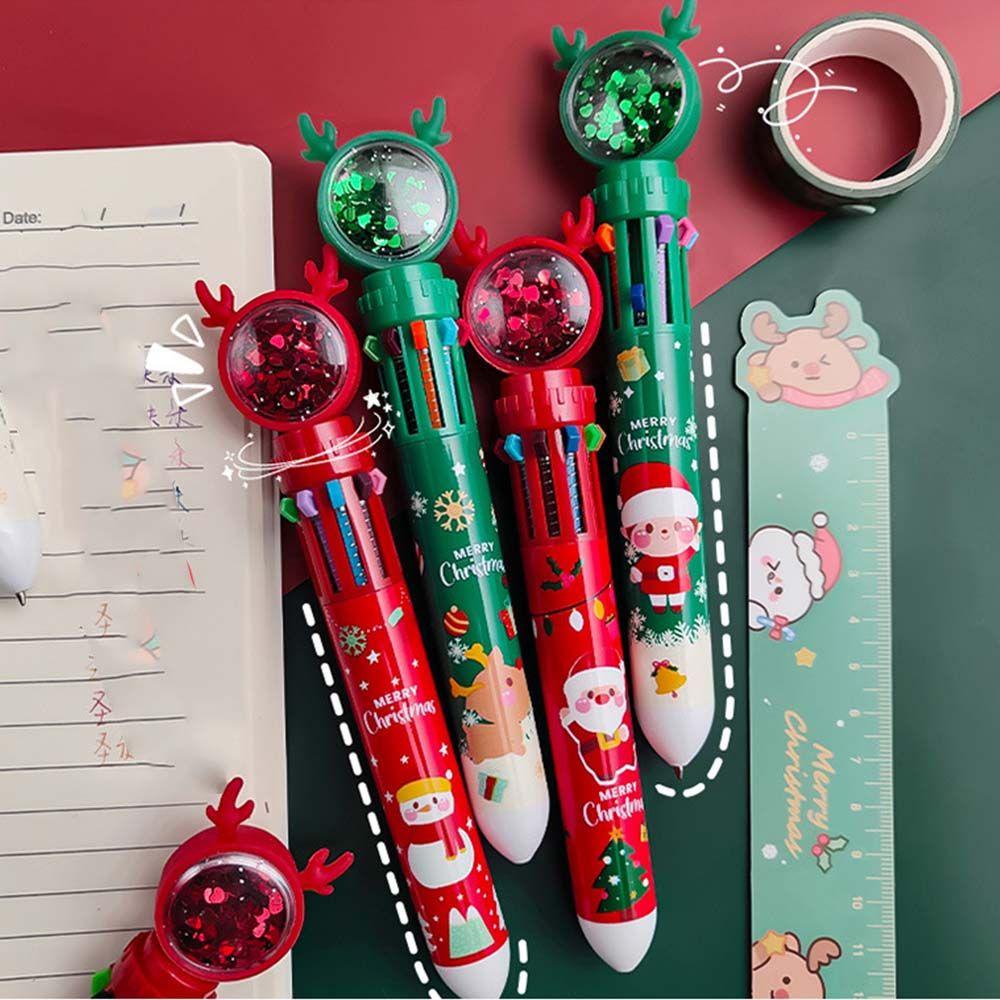 Epoch Bút Bi Họa Tiết Ông Già Noel Dễ Thương 10 Màu Tùy Chọn