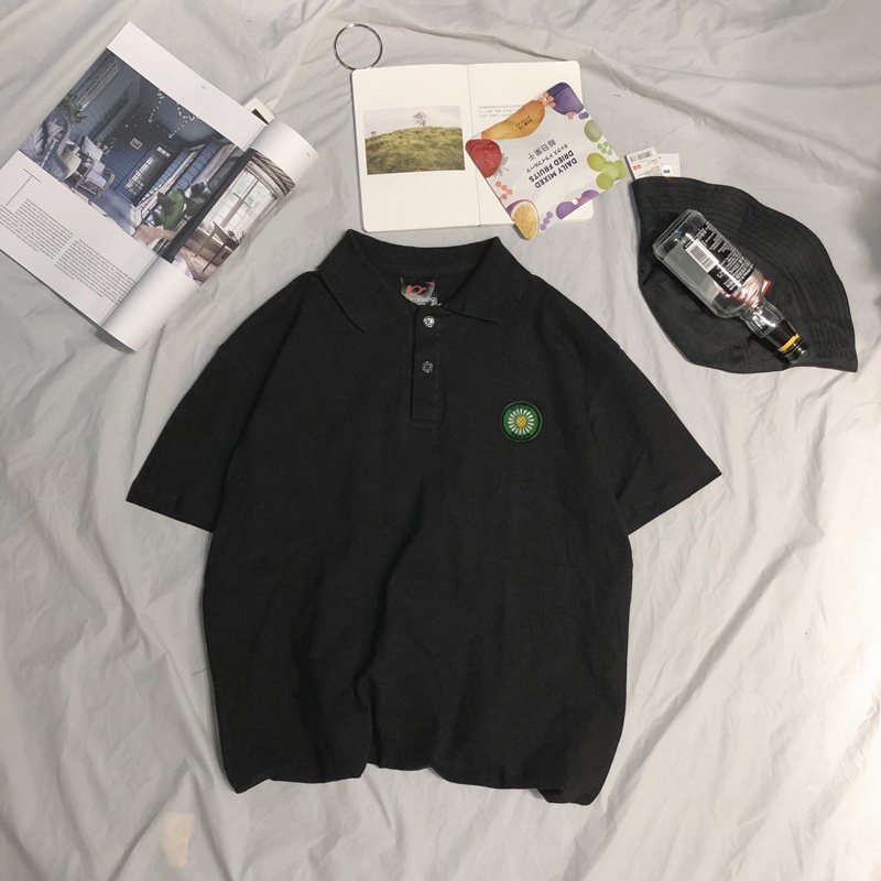 Áo Polo Nam Nữ Form Rộng Chất Thun Mềm Mát Phong Cách In Bông TRắng Thời Thượng  Hợp Thời Trang  Kịp Xu Hướng TTQ0339