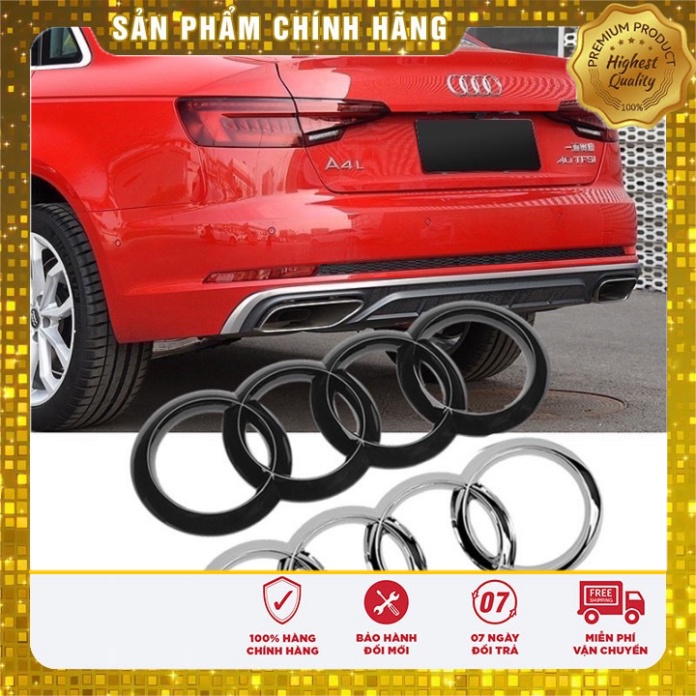 [ Shop Uy Tín ] Miếng Dán Ốp Logo 4 Vòng Tròn Trang Trí Xe Hơi Audi A4 A6 Q7 Q5 Q3 TT A4L A6L