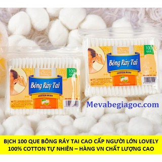 Hàng VN chất lượng cao Bịch 100 que Bông ráy tai người lớn cao cấp Lovely