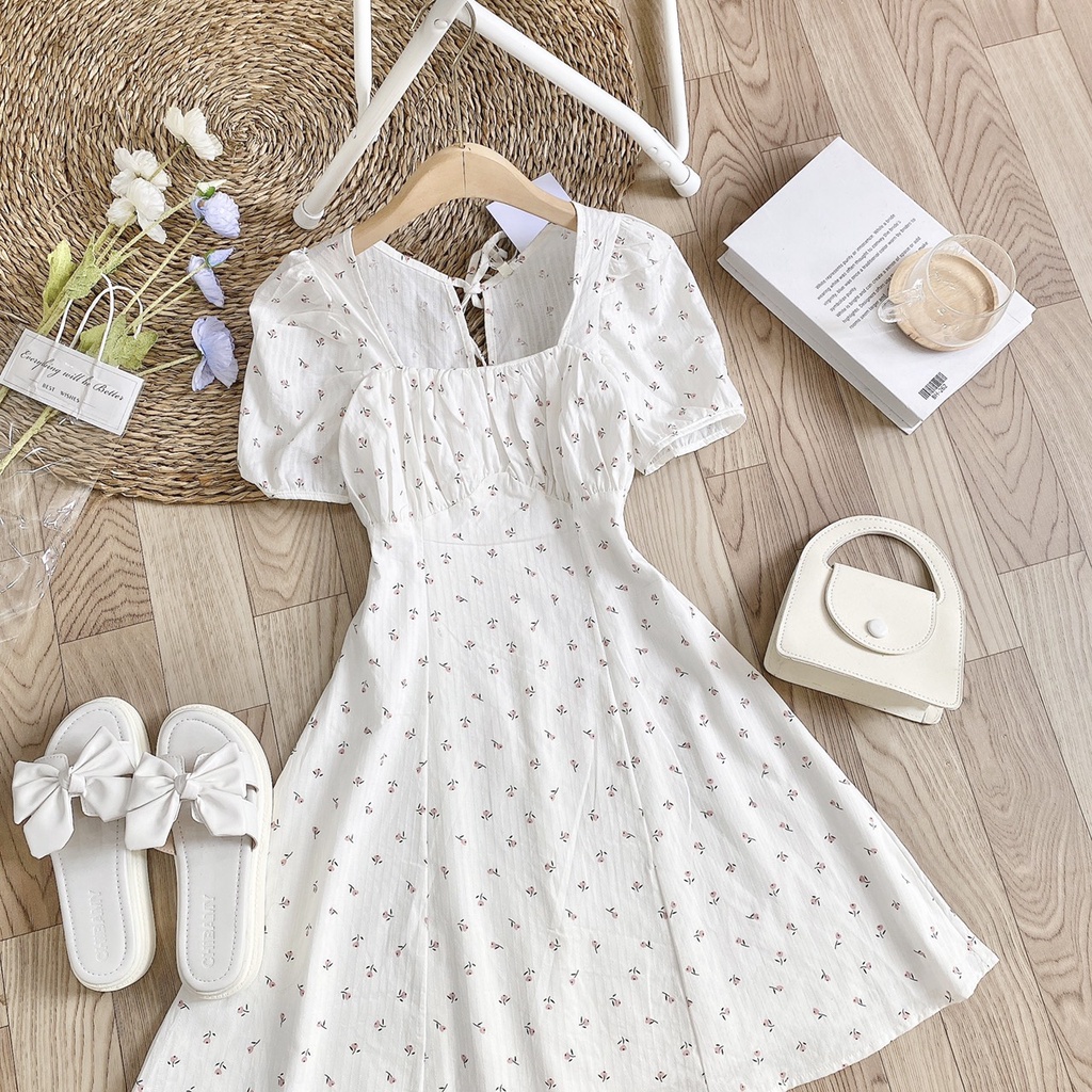 Váy thô hoa vân nơi tiểu thư đủ size kèm ảnh thật trải sàn