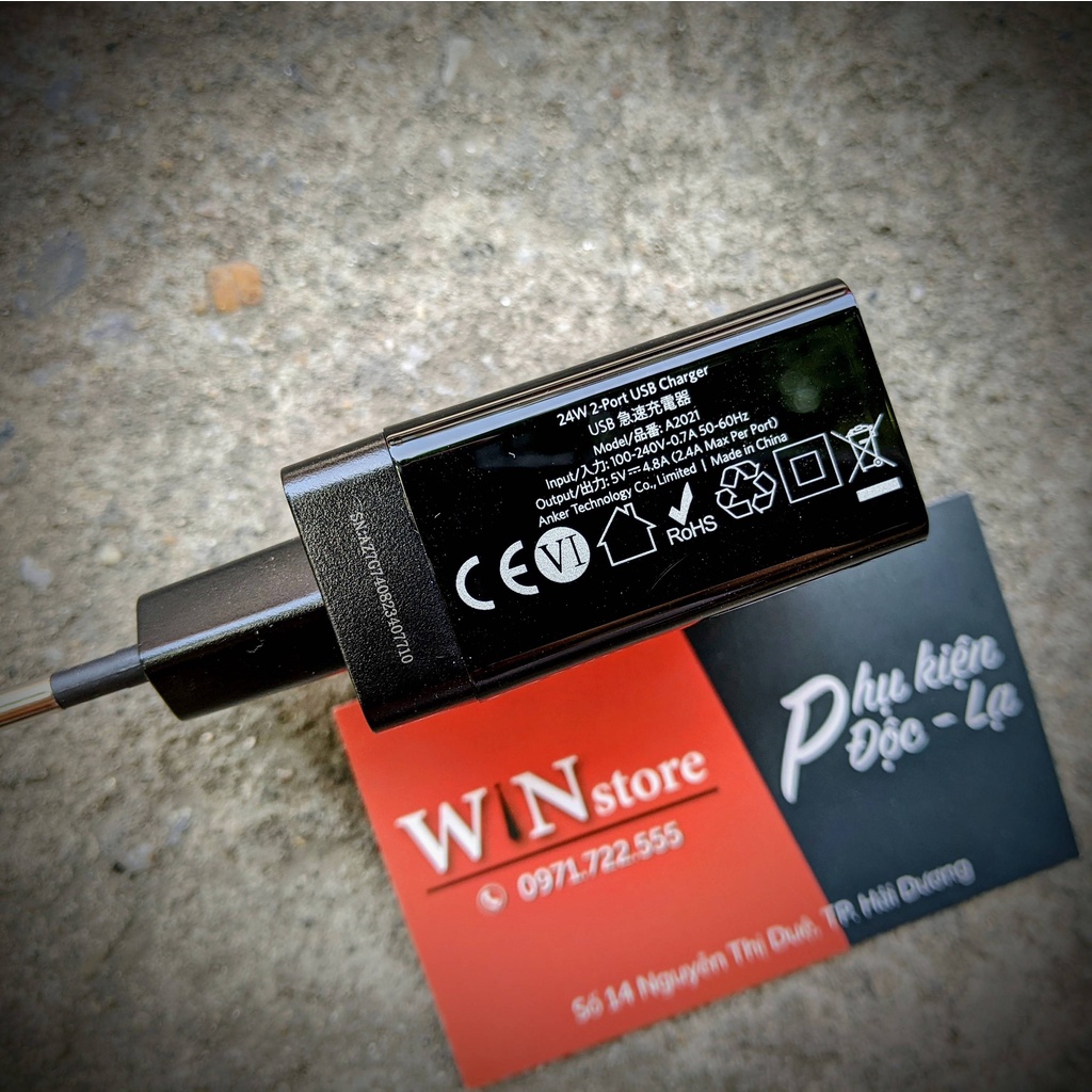 Sạc nhanh Anker 24w 2 cổng chính hãng
