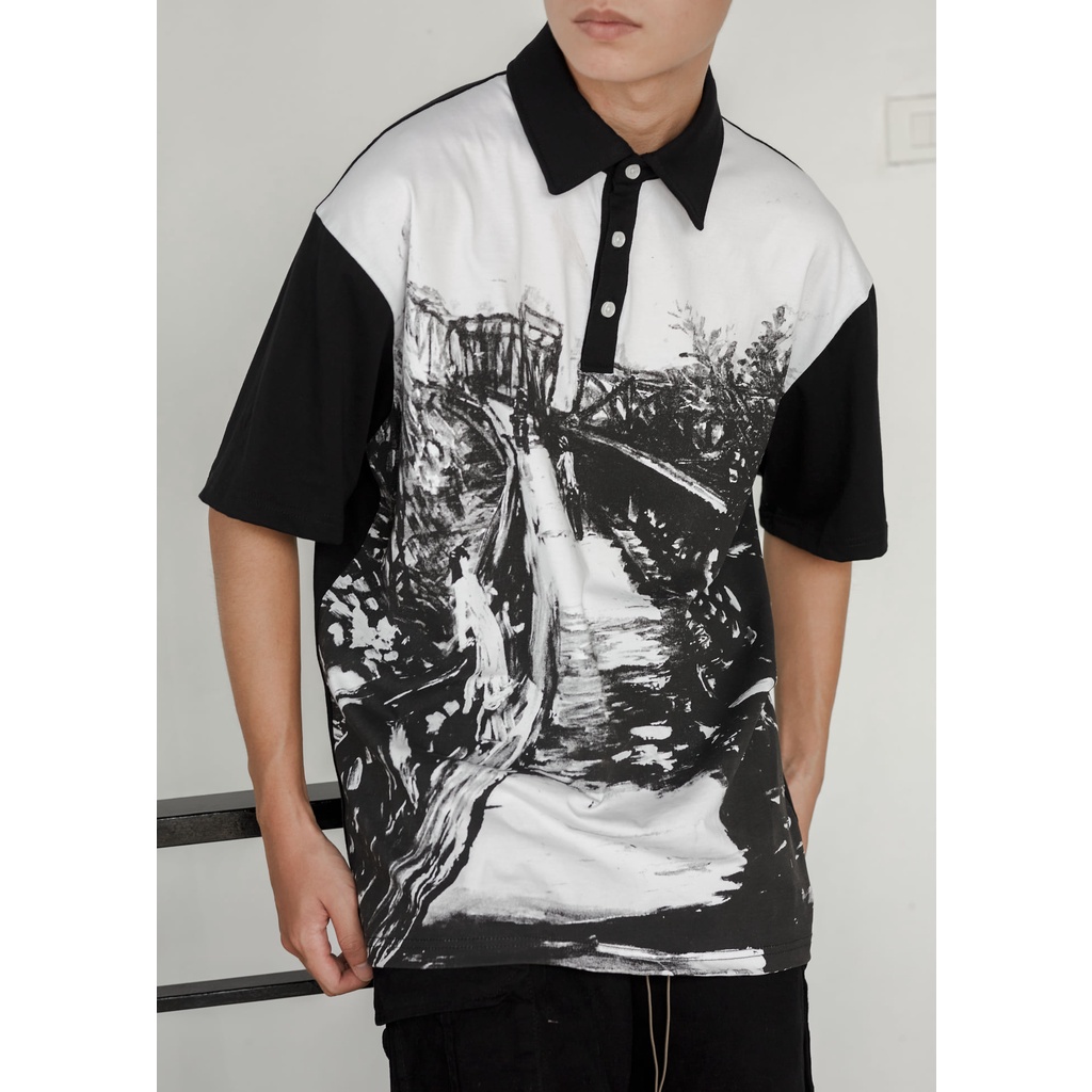 Áo Polo Oversized SNAZZY Unisex Nam Nữ Chất Liệu Cotton Chính Hãng - LONGBIEN