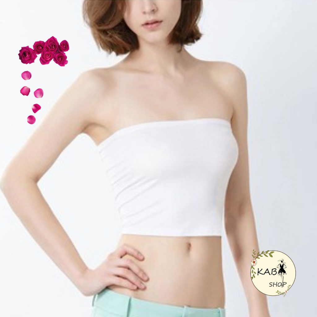 Áo Quây Ngực Thun Tăm Croptop ngắn dáng ôm, phông trơn body màu đen trắng tím | BigBuy360 - bigbuy360.vn
