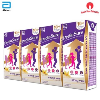  Sữa Nước Pha Sẵn Pediasure 10+ hương vani  1 lốc  4 hộp 180ml  