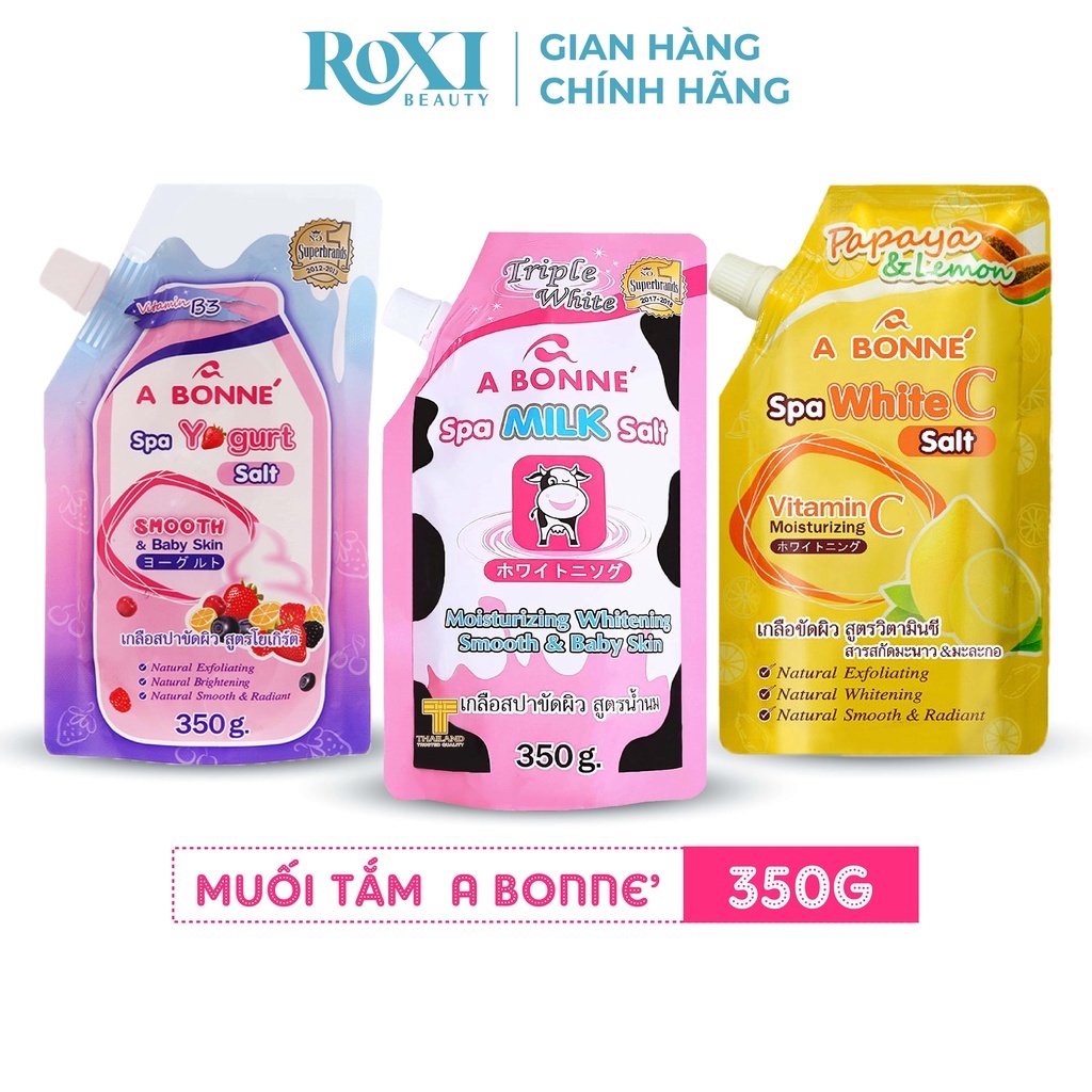 Muối tắm sữa bò tẩy tế bào chết A Bonne Spa Milk Salt 350g chính hãng Thái Lan giúp da mềm mịn, mờ thâm - ROXI Beauty | BigBuy360 - bigbuy360.vn