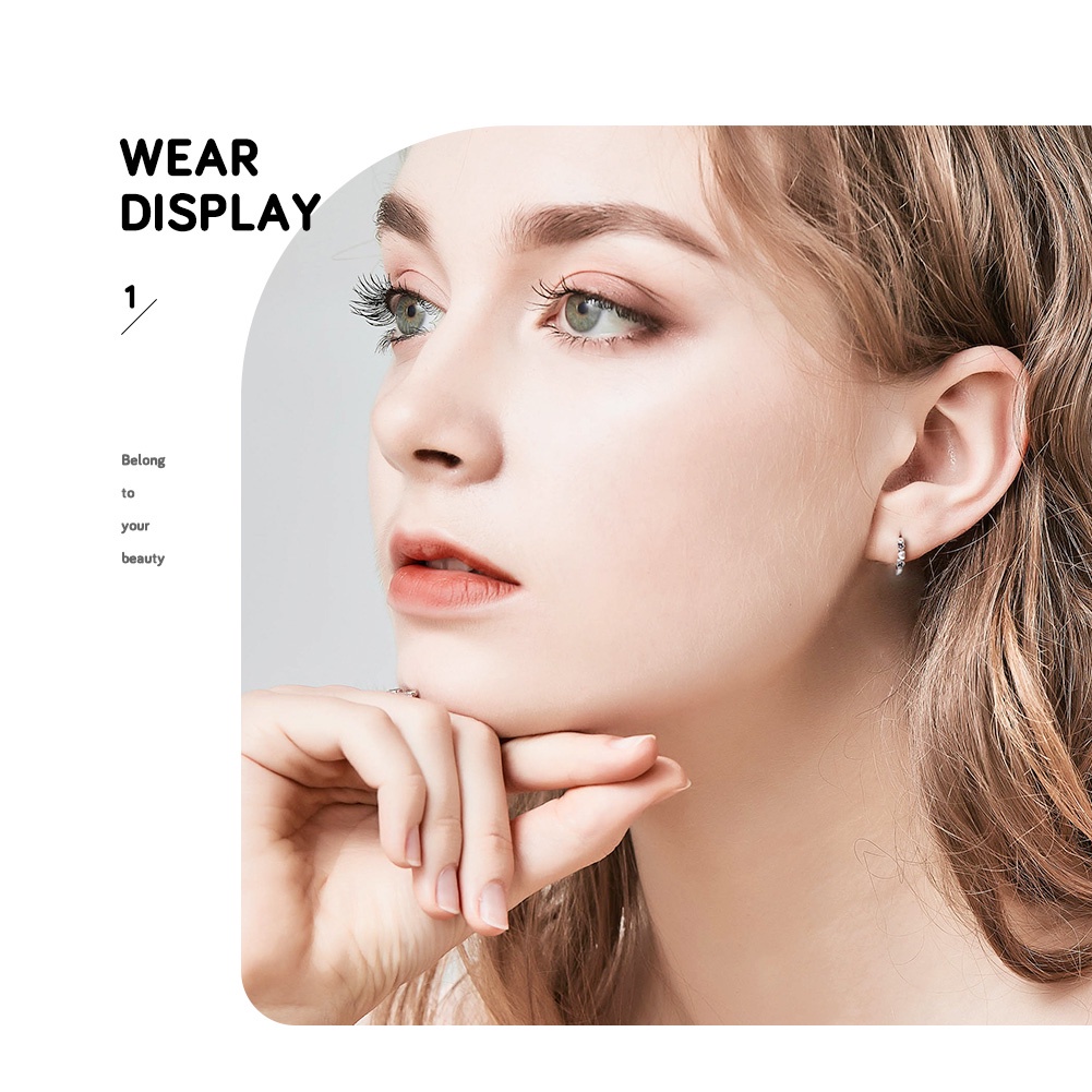 Đôi khuyên tai Bamoer đính đá thời trang dành cho nữ