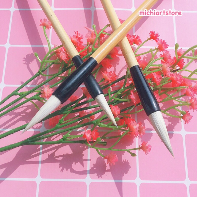 Bạch Vân sơ cấp - Bút lông vẽ màu nước thủy mặc, cọ thư pháp lông thú học sinh sinh viên - Thiên Thiên Luyện