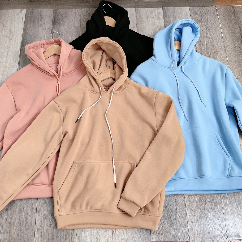 Áo hoodie nữ form rộng có dây kéo cute hàn quốc unisex dài tay VAVASA AH06